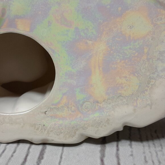 Holy Family Statue Joseph Mary Baby Jesus Ceramic Atlantic Mold Iridescent Pearl - Picture 12 of 16